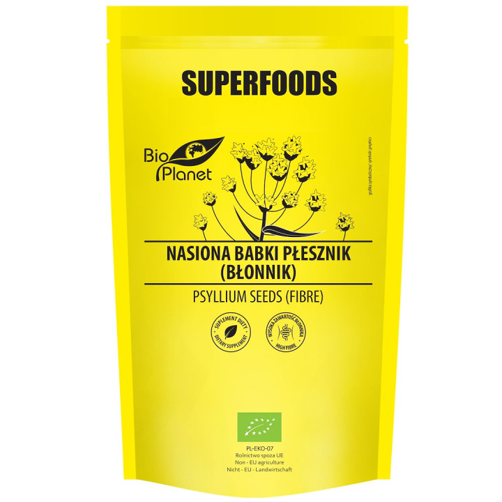 Nasiona Babki Płesznik Błonnik BIO 250 g - Bio Planet Superfoods - Eko