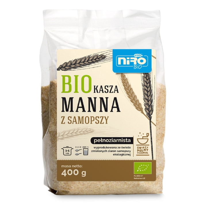 Kasza Manna z Samopszy BIO Pełnoziarnista 400 g - Niro - Ekochatka