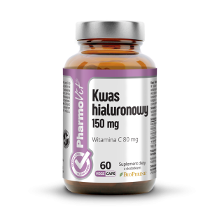 Kwas Hialuronowy Bezglutenowy Wegański 150 mg 60 kapsułek - Pharmovit 