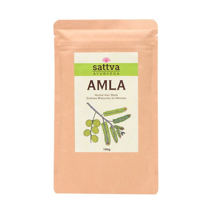Maseczka Ziołowa do Włosów Amla Wegańska 100 g - Sattva - Ekochatka