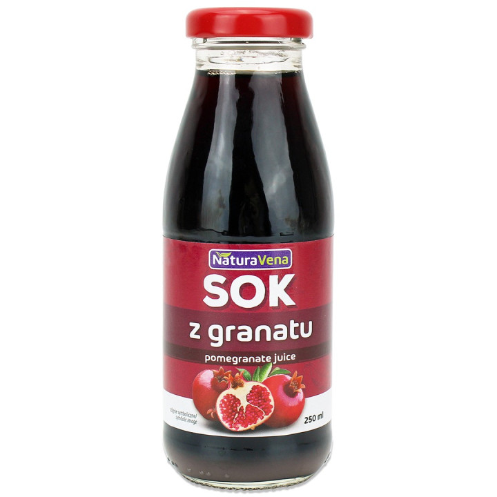 Sok z Granatu Naturalny Wegański Bez Cukru 250 ml - Naturavena - Ekoch