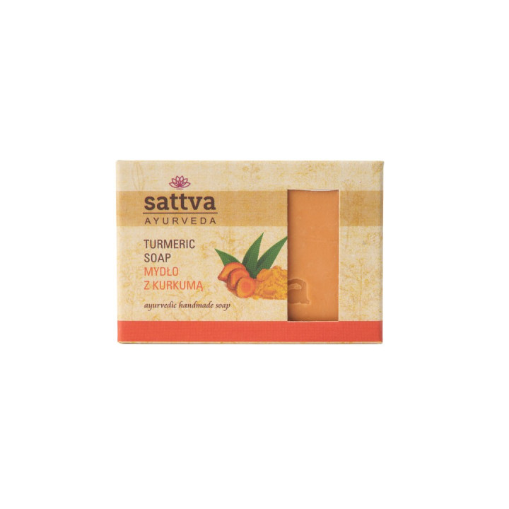 Mydło w Kostce do Ciała Kurkuma Wegańskie Ayurvedyjskie 125 g - Sattva