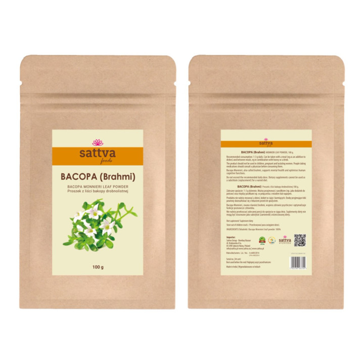 Bacopa Drobnolistna Brahmi Proszek Wegański 100 g - Sattva - Ekochatka