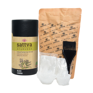 Henna Czarna Naturalna Ayurvedyjska ECO 150 g - Sattva - Ekochatka