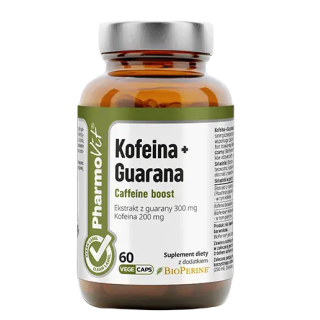 Kofeina Guarana Wegańska Bezglutenowa 60 Kapsułek Clean Label - Pharmo