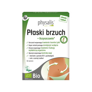 Tabletki na Płaski Brzuch BIO Wegańskie 45 szt. 69 g - Physalis - Ekoc