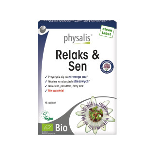 Tabletki na Relaks i Sen BIO z Walerianą 45 szt. 67 g - Physalis - Eko