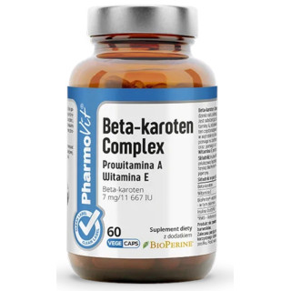 Beta-karoten Complex Bezglutenowy Wegański 60 kapsułek - Pharmovit - E