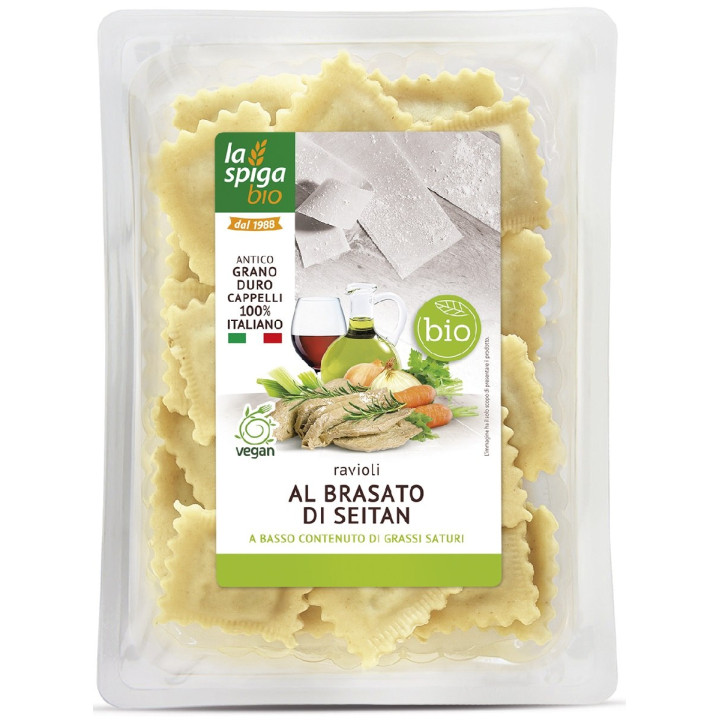 Ravioli Świeże z Warzywami i Seitanem BIO Wegańskie 250 g - La Spiga -