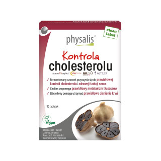 Tabletki na Kontrolę Cholesterolu Wegańskie 30 szt. 54 g - Physalis - 