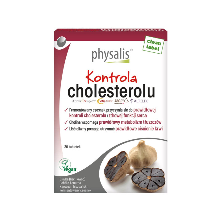 Tabletki na Kontrolę Cholesterolu Wegańskie 30 szt. 54 g - Physalis - 
