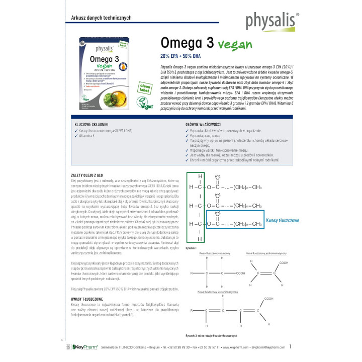 Tabletki na Kontrolę Cholesterolu Wegańskie 30 szt. 54 g - Physalis - 