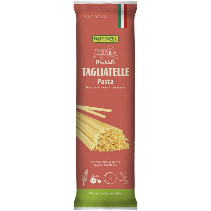 Makaron Tagliatelle BIO Semolinowy z Pszenicy Durum 500 g - Rapunzel -