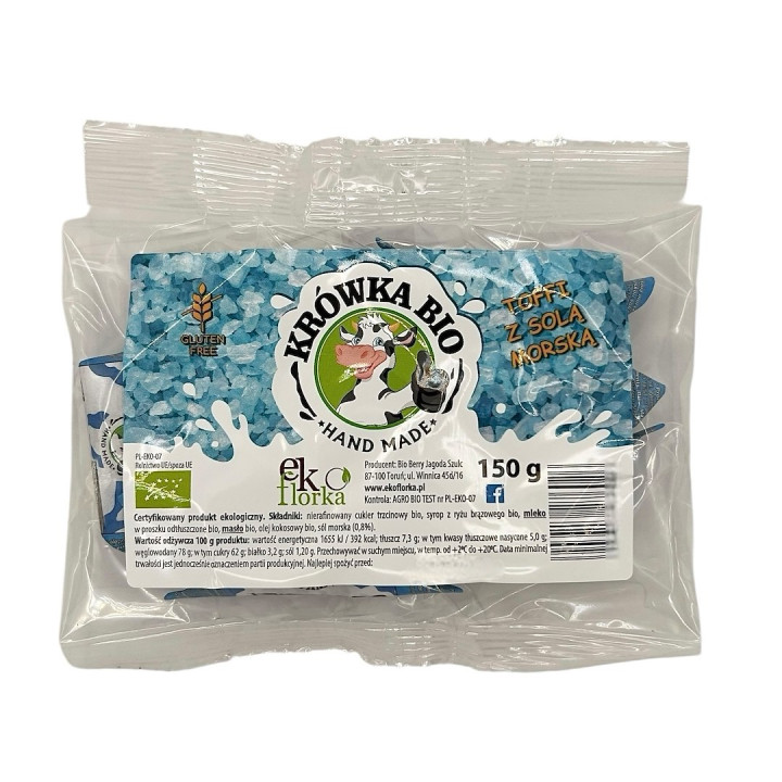 Krówki Toffi z Solą Morską Bezglutenowe BIO 150 g - Ekoflorka - Ekocha