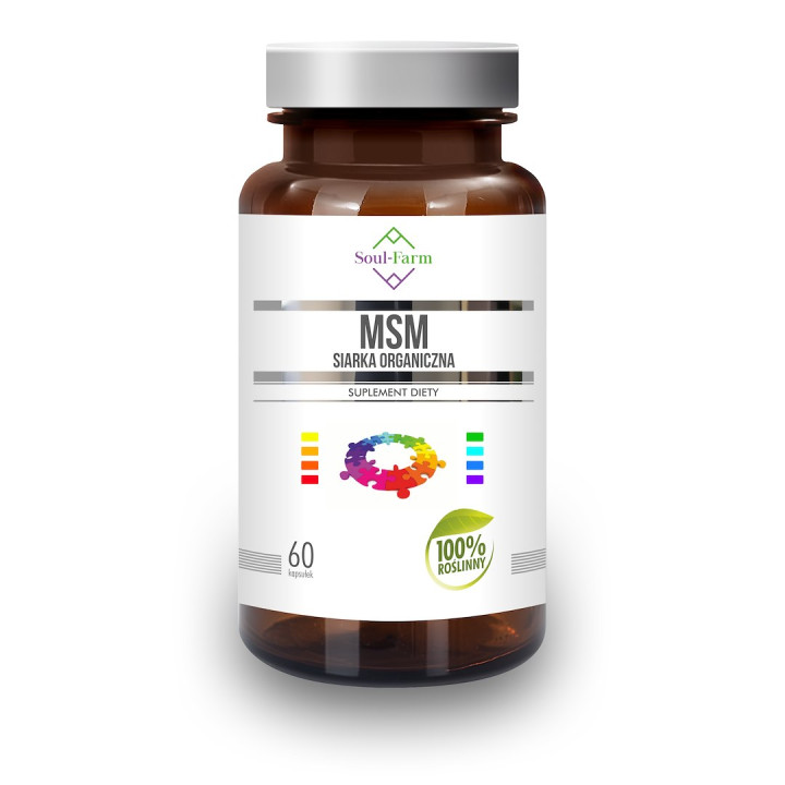 MSM Siarka Organiczna Wegańska 650 mg 60 Kapsułek - Soul Farm - Ekocha