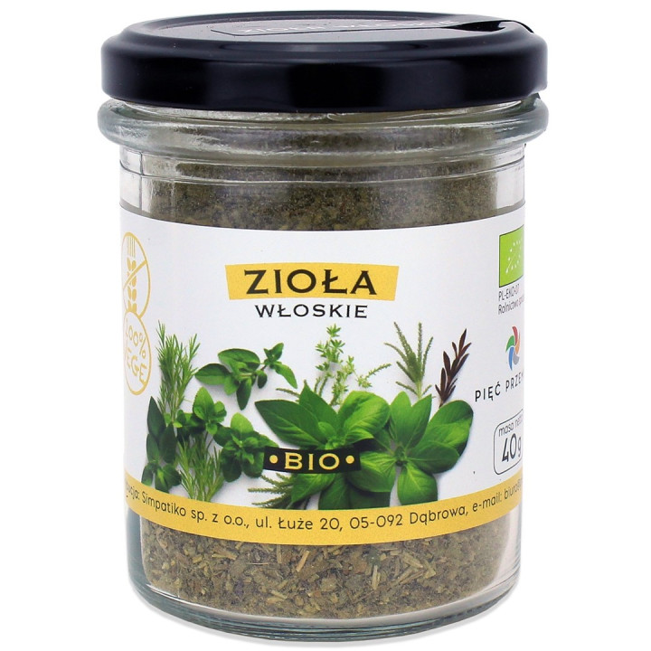 Zioła Włoskie Bezglutenowe BIO 40 g - Pięć | PIĘĆ PRZEMIAN - Ekochatka