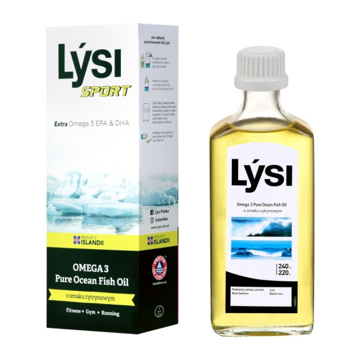 Omega-3 (1560 mg) o Smaku Cytrynowym 240 ml - Lysi  | LYSI - Ekochatka