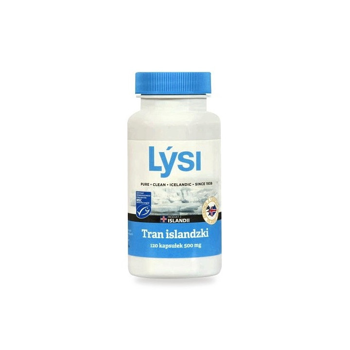 Tran Islandzki Omega-3 MSC 500 mg 120 kapsułek - Lysi - Ekochatka