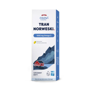 Tran Norweski Omega-3 (1000 mg) o Smaku Cytrynowym | OSAVI - Ekochatka
