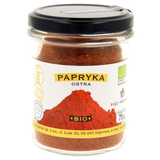 Papryka Ostra Mielona Bezglutenowa BIO 75  | PIĘĆ PRZEMIAN - Ekochatka