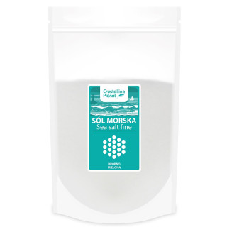 Sól Morska Drobno Mielona Nierafinowana Wegańska 1 kg - Crystalline Pl