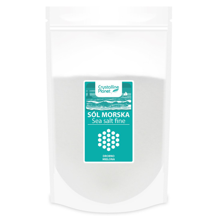 Sól Morska Drobno Mielona Nierafinowana Wegańska 1 kg - Crystalline Pl