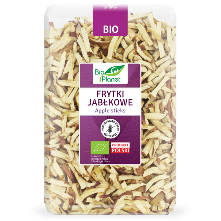 Frytki Jabłkowe Suszone Bezglutenowe BIO 300 g - BIO Planet - Ekochatk
