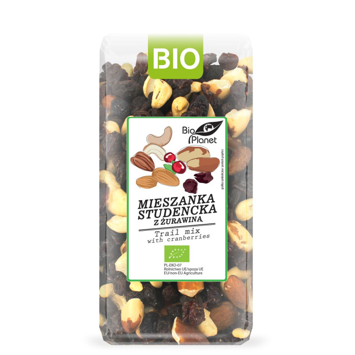 Mieszanka Studencka z Żurawiną BIO 400 g Wegańska - BIO Planet - Ekoch