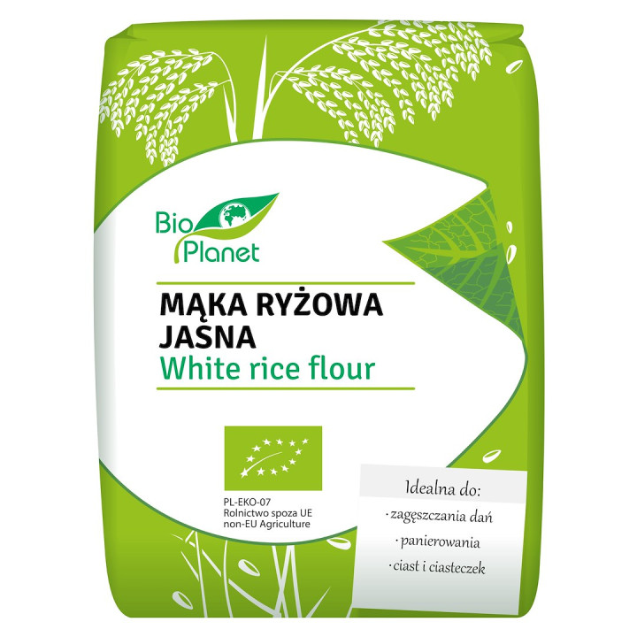 Mąka Ryżowa Jasna BIO Bezglutenowa Wegańska 1 kg - BIO Planet - Ekocha