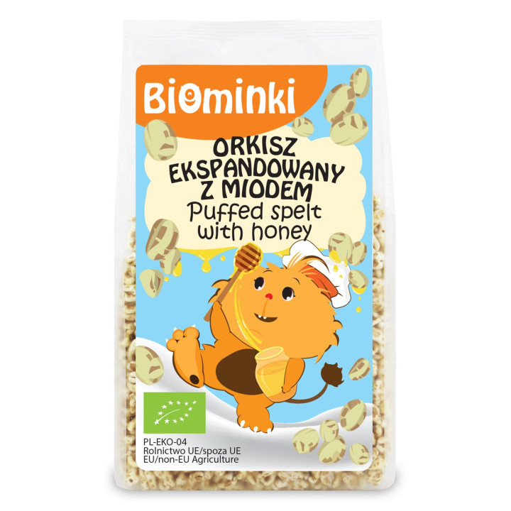 Orkisz Ekspandowany z Miodem BIO 210 g - Biominki - Ekochatka