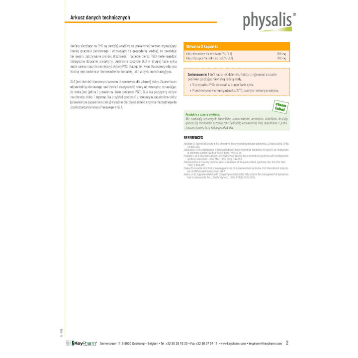 Olej z Wiesiołka i Ogórecznika BIO 60 Kapsułek - Physalis - Ekochatka