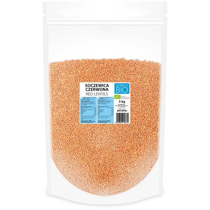 Soczewica Czerwona BIO 5 kg - Horeca Bio Planet - Ekochatka