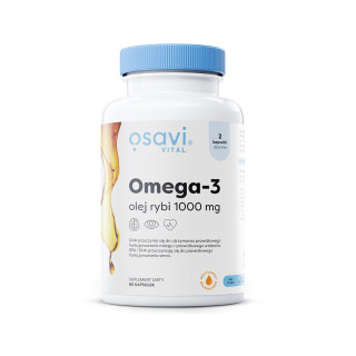 Omega-3 Olej Rybi Bezglutenowy 60 Kapsułek 1000mg - Osavi - Ekochatka