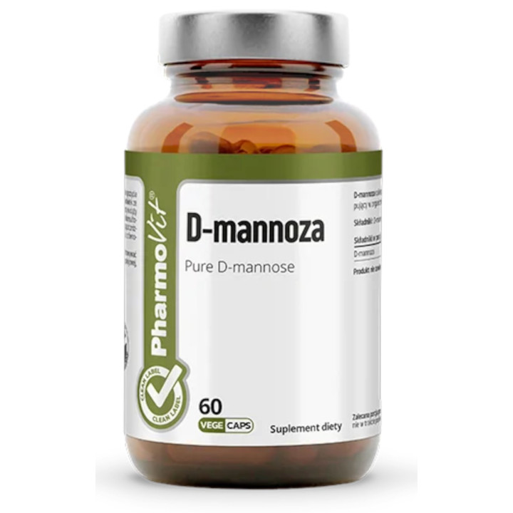 D-mannoza Bezglutenowa 750 mg Wegańska 60 Kapsułek - Pharmovit - Ekoch