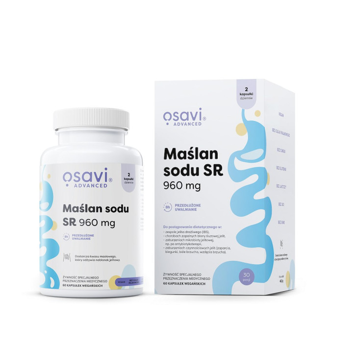 Maślan Sodu 960 mg Bezglutenowy Wegański 60 Kapsułek - Osavi - Ekochat