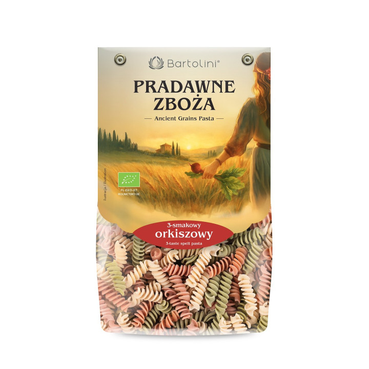 Makaron Orkiszowy Kolorowy Świderki BIO 250 g - Bartolini - Ekochatka