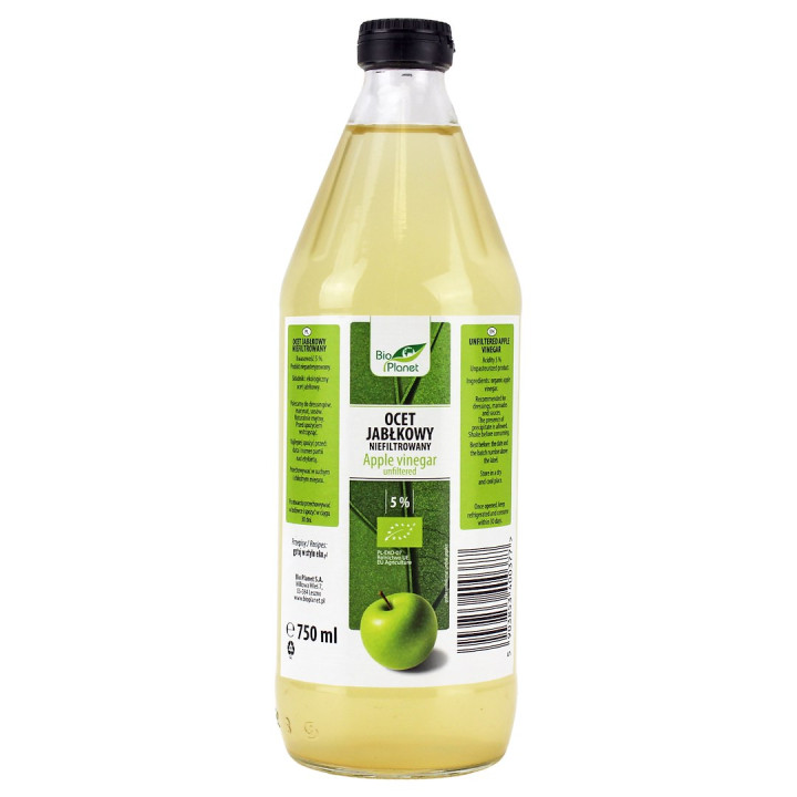 Ocet Jabłkowy Niefiltrowany BIO 5% 750 ml - BIO Planet - Ekochatka
