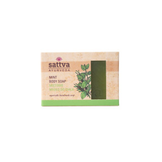 Mydło w Kostce do Ciała Mięta Naturalne Wegańskie 125 g - Sattva - Eko