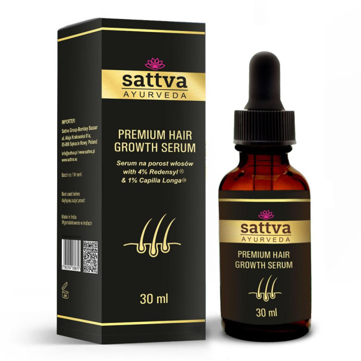 Serum na Porost Włosów Ayurveda Wegańskie 30 ml - Sattva - Ekochatka