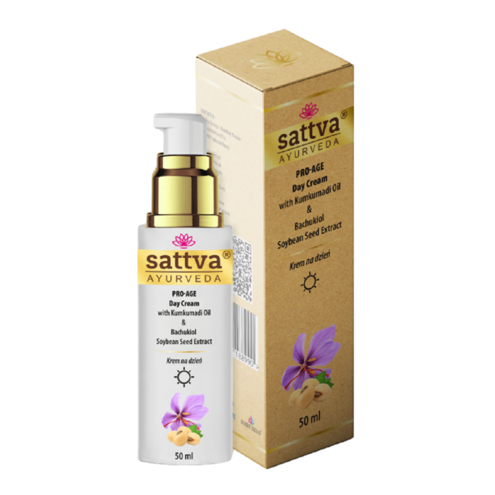 Krem Do Twarzy Pro-Age Na Dzień Wegański Z Bakuchiolem 50 ml - Sattva 