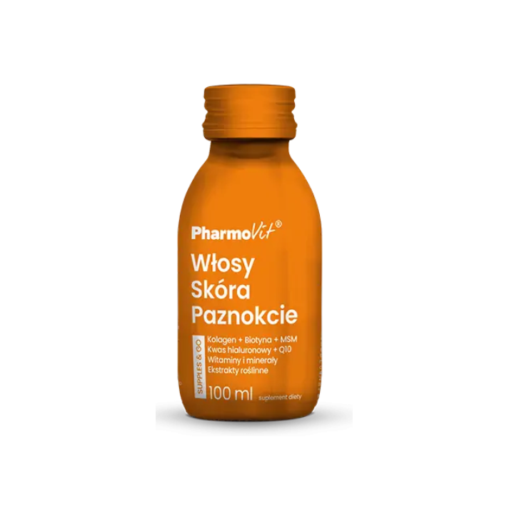 Shot Kolagen na Włosy Skórę Paznokcie Bezglutenowy Wegański 100 ml - P