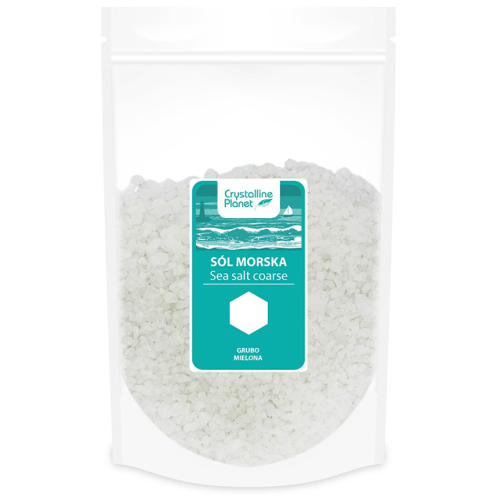 Sól Morska Grubo Mielona Nierafinowana Wegańska 1 kg - Crystalline Pla