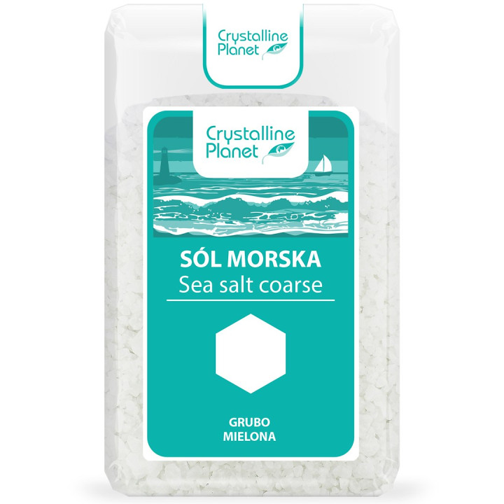 Sól Morska Grubo Mielona Nierafinowana Wegańska 600 g - Crystalline Pl