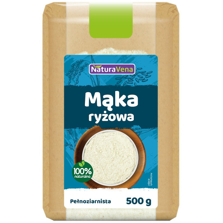 Mąka Ryżowa Pełnoziarnista Bezglutenowa Wegańska 500 g - Naturavena - 