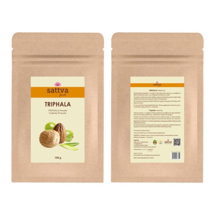 Triphala w Proszku Wegańska Ayurvedyjska 100 g - Sattva - Ekochatka
