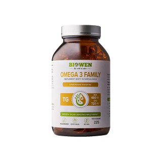 Omega-3 Family Kwasy Tłuszczowe EPA DHA 225 Kapsułek - Biowen - Ekocha