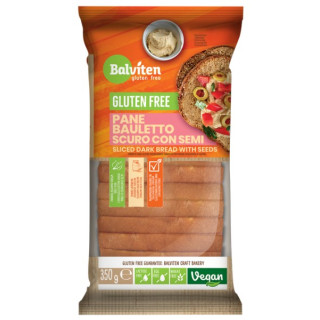 Chleb Ciemny z Ziarnami Bezglutenowy Krojony Wegański 350 g - Balviten