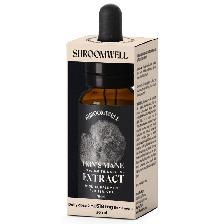 Ekstrakt z Soplówki Jeżowatej Lion's Mane Wegański w Kroplach 30 ml - 