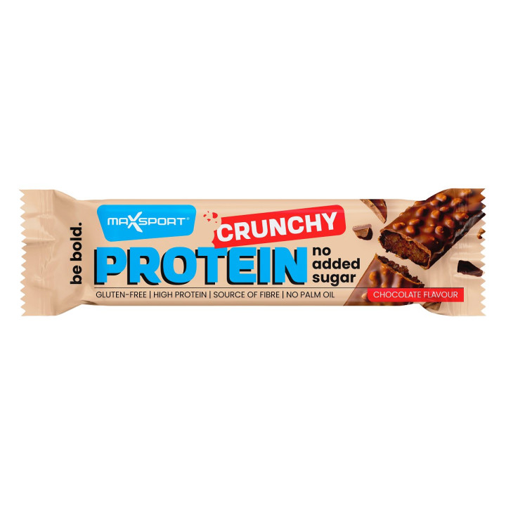 Baton Proteinowy Crunchy Kakaowy w Czekoladzie Mlecznej Bezglutenowy b