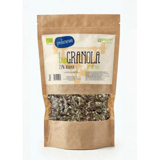 Granola Proteinowa Bez Cukru BIO 320 g Bezglutenowa Wegańska - Papagri